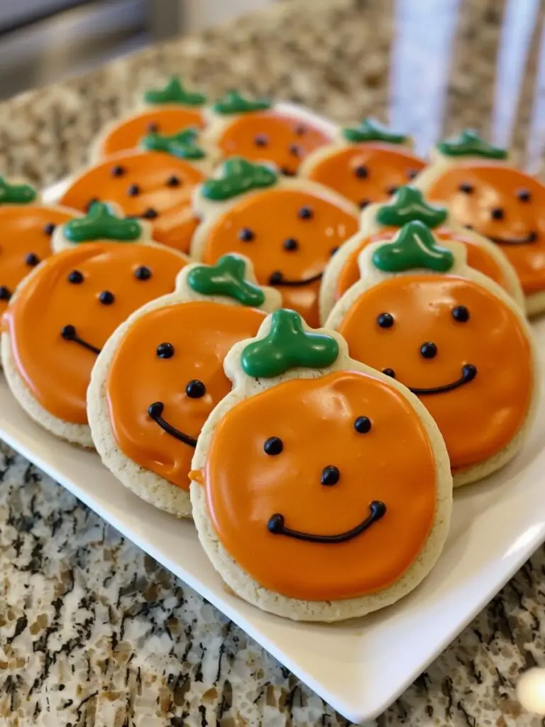 Pumpkin Sugar Cookies With Icing